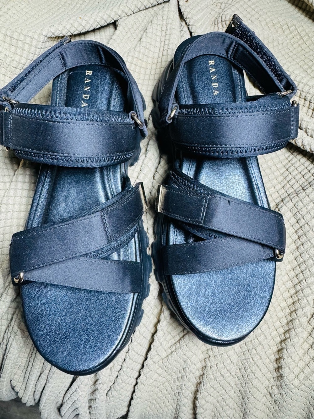 RANDA Black Strappy Sport Sandals